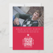 Abschluss Classic Foto Crimson Red Laurel Blätter Einladung (Rückseite)