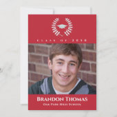 Abschluss Classic Foto Kardinal Roter Preis Einladung (Vorderseite)