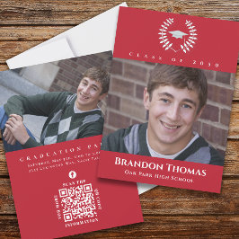 Abschluss Classic Foto Kardinal Roter Preis Einladung