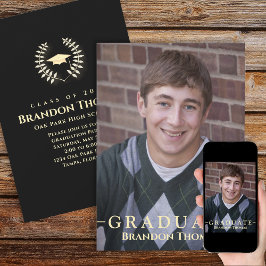 Abschluss Classic Foto Laureate Laurel Gold Einladung