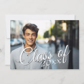 Abschluss Classy Script Announcement Party Einladung (Vorderseite)