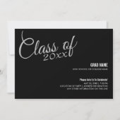 Abschluss Classy Script Announcement Party Einladung (Rückseite)