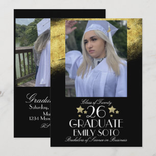 Abschluss-Collage-Party-Script-Star-Foto 2026 Einladung