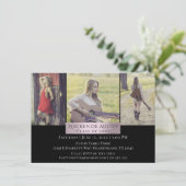 Abschluss Collage | Rosa Rose Blush 3 Foto Grad Einladung (Stehend Vorderseite)