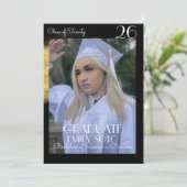 Abschluss-Collage-Script Gold Foto 2026 Einladung (Stehend Vorderseite)