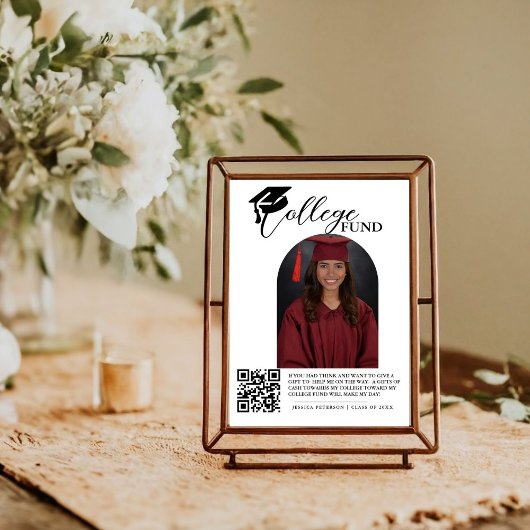 Abschluss Colleg der modernen High School - QR-Cod Poster