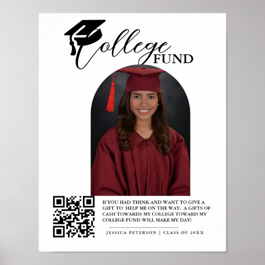 Abschluss Colleg der modernen High School - QR-Cod Poster (Vorne)