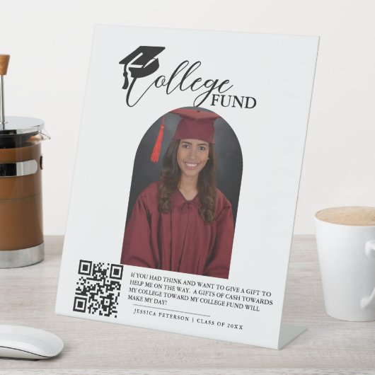 Abschluss Colleg der modernen High School - QR-Cod Sockelschild (In Situ)