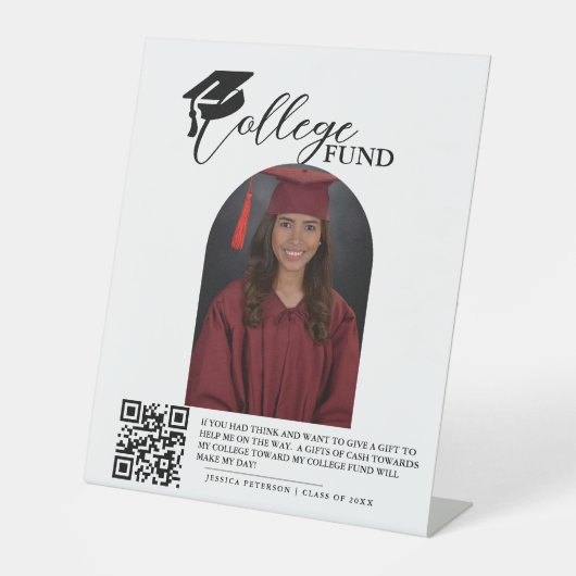 Abschluss Colleg der modernen High School - QR-Cod Sockelschild (Vorderseite)