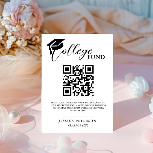 Abschluss Colleg der modernen High School - QR-Cod Sockelschild