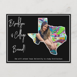 Abschluss College Bound Texas Postkarte