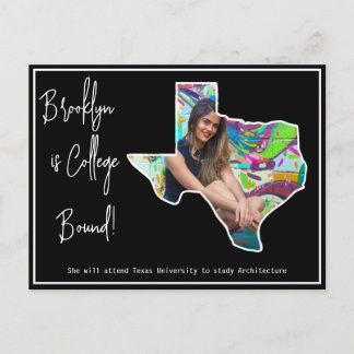 Abschluss College Bound Texas Postkarte
