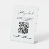 Abschluss College Fonds QR Code Minimalistisch Sockelschild (Vorderseite)