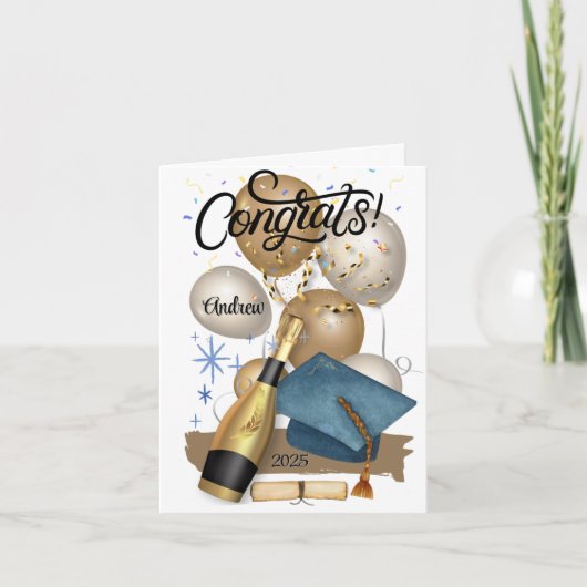 Abschluss Confetti Blue Cap (Vorderseite)