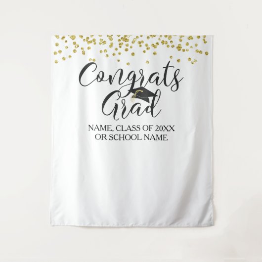 Abschluss Confetti GLÜCKWUNSCHS GRAD Zeremonie Par Wandteppich (Vorderseite)