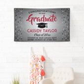 Abschluss Confetti Pinsel Rot und Schwarz Banner (Insitu)