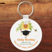 Abschluss Congratulation Class of Floral Blume Schlüsselanhänger (Vorderseite)