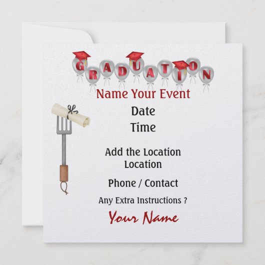 Abschluss Cook Out / Party - SRF Einladung (Rückseite)