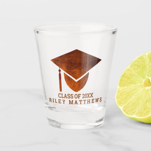 Abschluss Copper University Uni beibehalten Schnapsglas (Vorderseite)