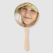 Abschluss Coral Pink Gold Foto Herzlichen Glückwun Fächer (Rückseite)