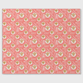 Abschluss Coral Pink Gold Typografy Add Year Geschenkpapier (Flach)