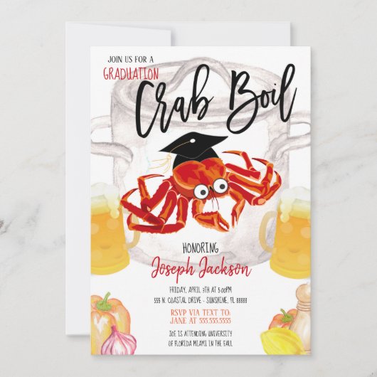 Abschluss Crab Boil Einladung (Vorderseite)
