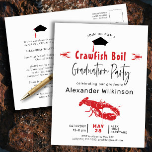 Abschluss Crawfish GRILLEN Party Einladung Postkarte