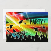 Abschluss Crowd Throwing Caps kosmische Blitze Einladung (Vorne/Hinten)