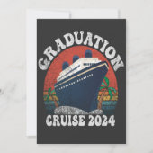 Abschluss Cruise 2024 Funny Summer Vacation Retro Einladung (Vorderseite)