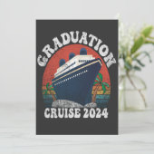 Abschluss Cruise 2024 Funny Summer Vacation Retro Einladung (Stehend Vorderseite)
