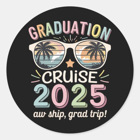 Abschluss Cruise 2025 Graduate Cruising Squad Runder Aufkleber (Vorderseite)