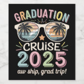 Abschluss Cruise 2025 Graduate Cruising Squad Weinetikett (Einzelnes Label)