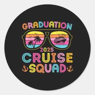 Abschluss Cruise Squad 2025 Seniors Cruise Crew M Runder Aufkleber