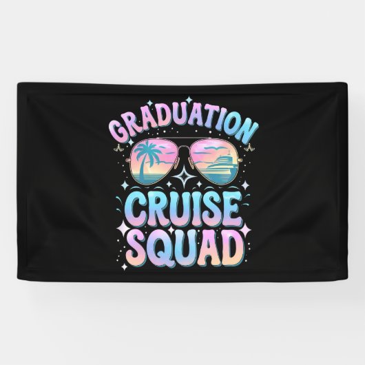 Abschluss Cruise Squad Kreuzfahrt Retro Banner (Horizontal)