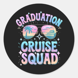 Abschluss Cruise Squad Kreuzfahrt Retro Runder Aufkleber