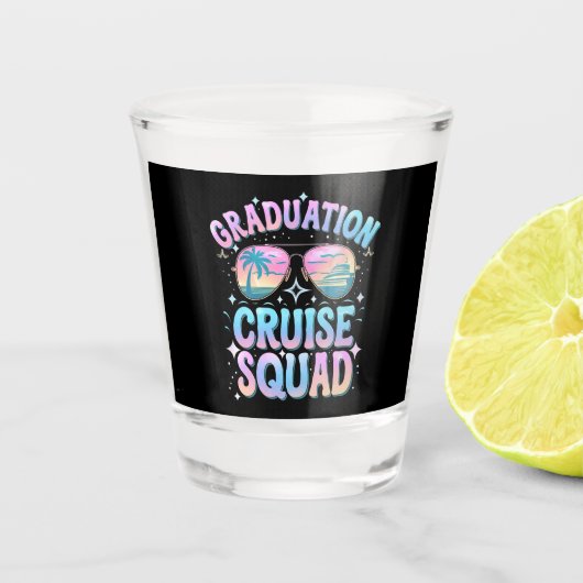 Abschluss Cruise Squad Kreuzfahrt Retro Schnapsglas (Vorderseite)