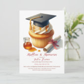 Abschluss-Cupcake-Brunch-Feier Einladung (Stehend Vorderseite)