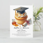 Abschluss-Cupcake-Brunch-Feier Einladung (Stehend Vorderseite)