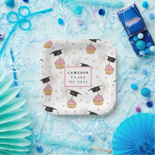 Abschluss Cupcake Personalisiert Pappteller (Party)
