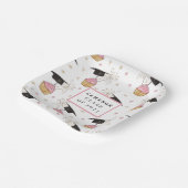 Abschluss Cupcake Personalisiert Pappteller (Gewinkelt)