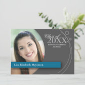 Abschluss Curve & Dots: Benutzerblau Einladung (Stehend Vorderseite)