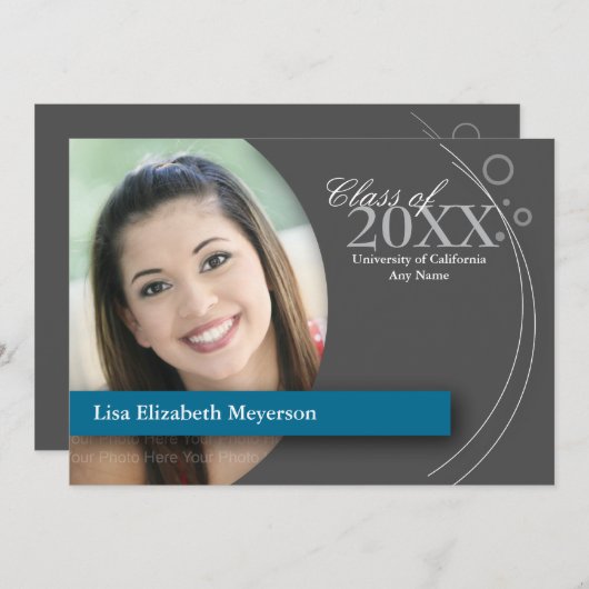 Abschluss Curve & Dots: Benutzerblau Einladung (Vorne/Hinten)