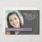 Abschluss Curve & Dots: Benutzerdefiniert Lila Einladung (Vorderseite)