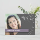 Abschluss Curve & Dots: Benutzerdefiniert Lila Einladung (Stehend Vorderseite)