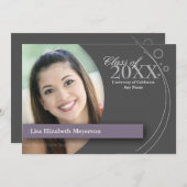 Abschluss Curve & Dots: Benutzerdefiniert Lila Einladung (Vorne/Hinten)