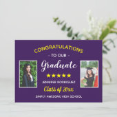 Abschluss Custom 2 Foto Herzlichen Glückwunsch Gra Ankündigung (Stehend Vorderseite)