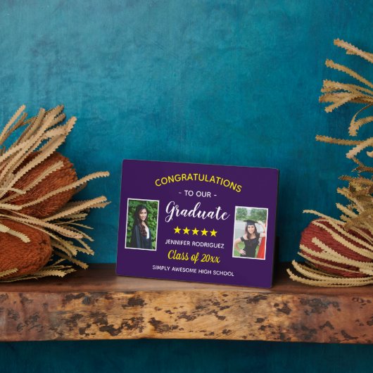 Abschluss Custom 2 Foto Herzlichen Glückwunsch Gra Fotoplatte (Seite)