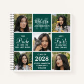 Abschluss Custom 5 Foto Collage GuestBook Notizblock (Vorderseite)