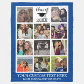 Abschluss Custom Foto Collage Blue Fleecedecke (Vorderseite)