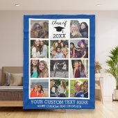 Abschluss Custom Foto Collage Blue Fleecedecke